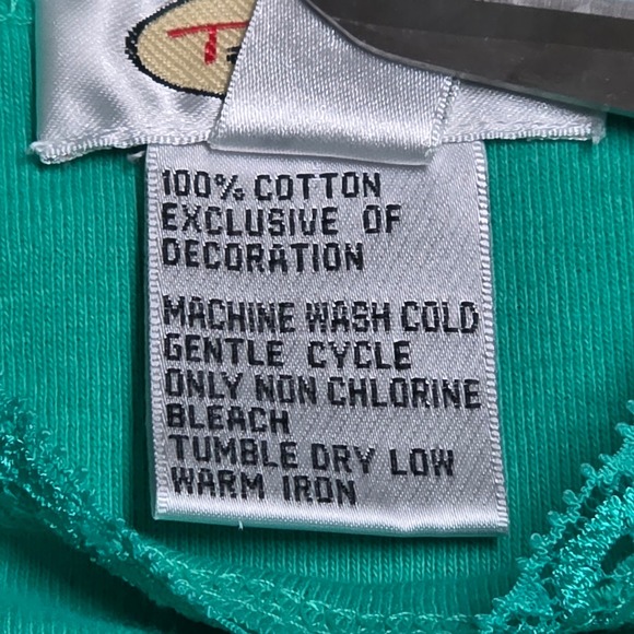 Talbots Tank Top Women's Size M Green Lace Trim - Picture 4 of 7